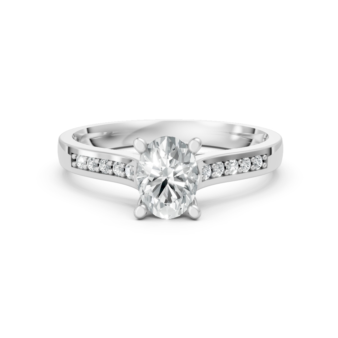 Lab Grown Diamond Oval Shoulder Set Ring