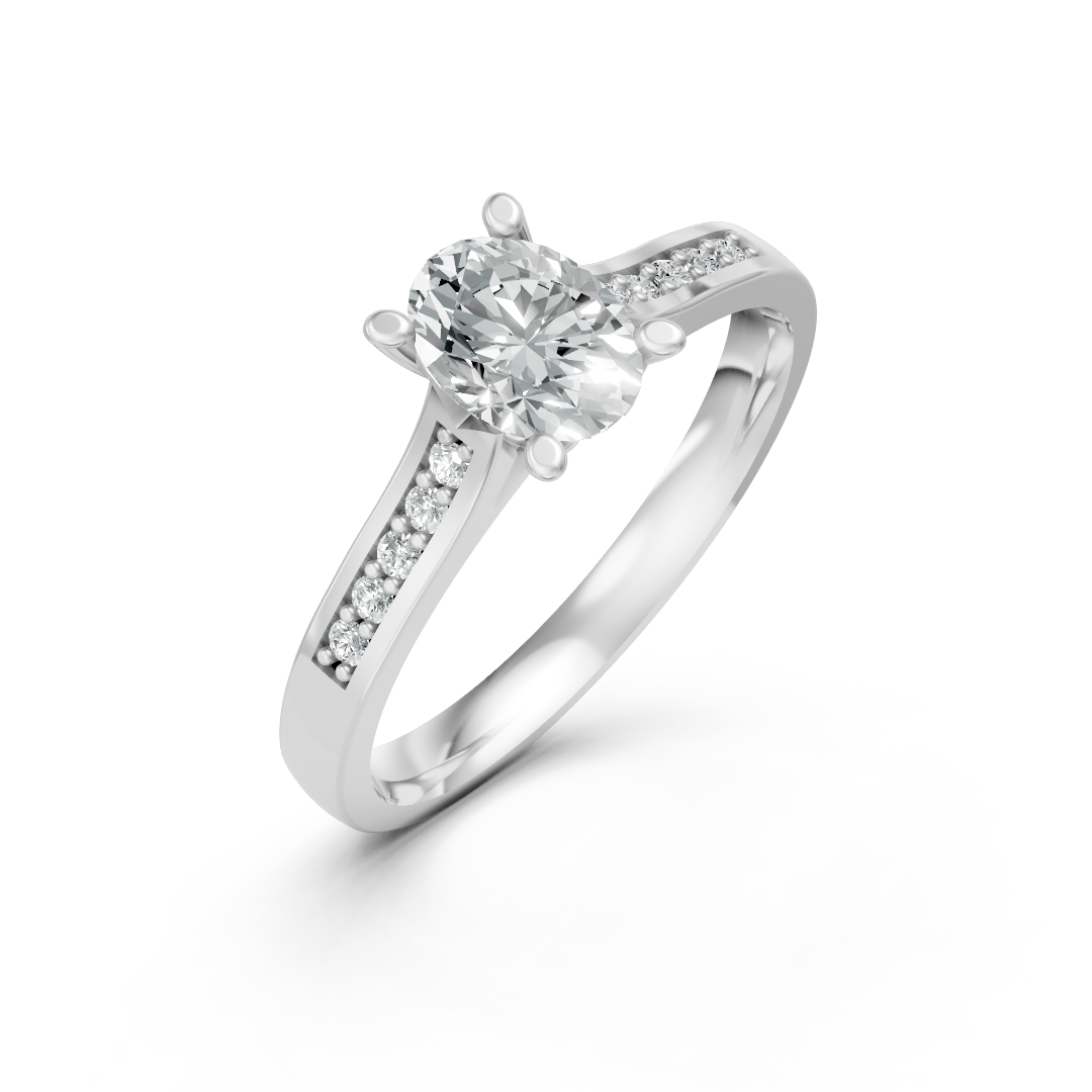 Lab Grown Diamond Oval Shoulder Set Ring