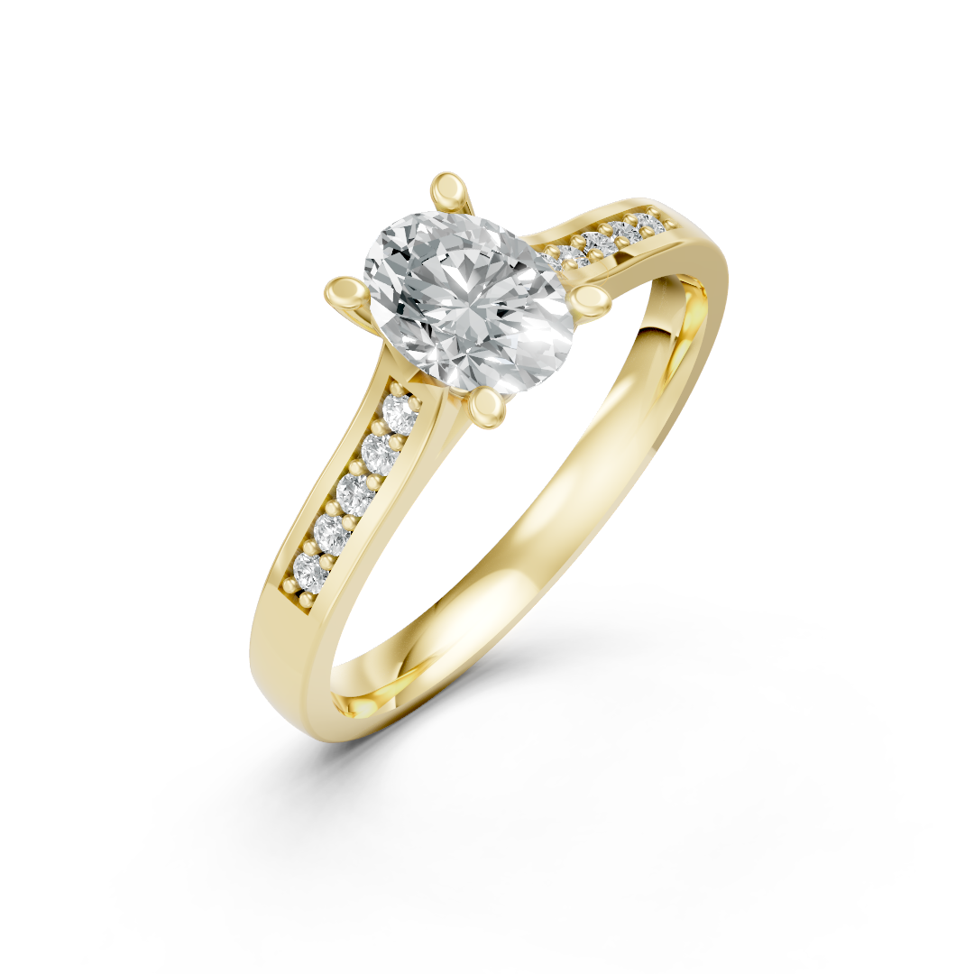 Lab Grown Diamond Oval Shoulder Set Ring