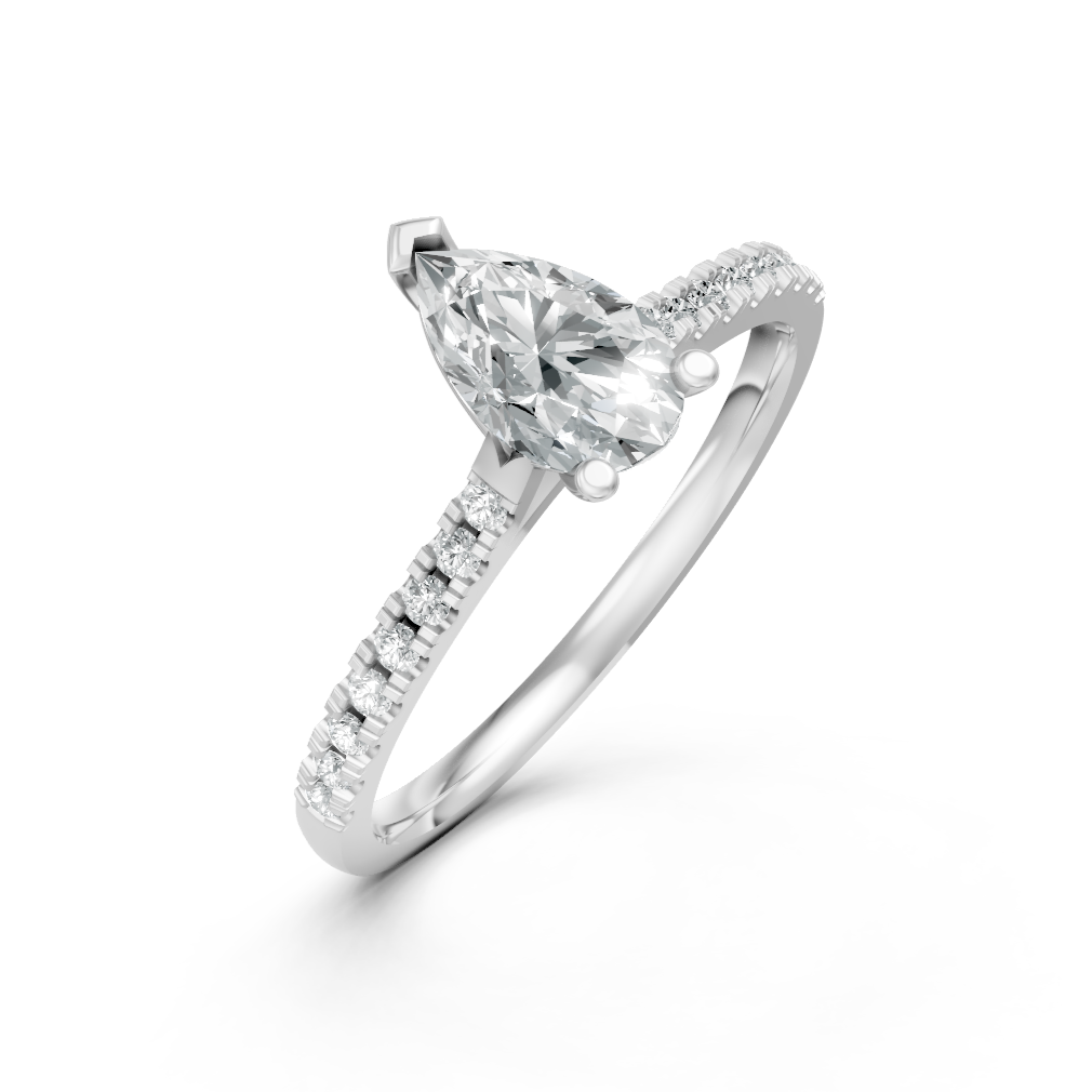Lab Grown Diamond Pear Shoulder Set Ring