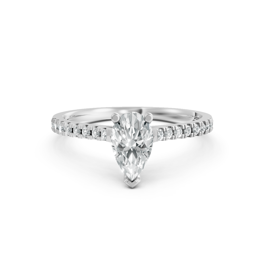 Lab Grown Diamond Pear Shoulder Set Ring