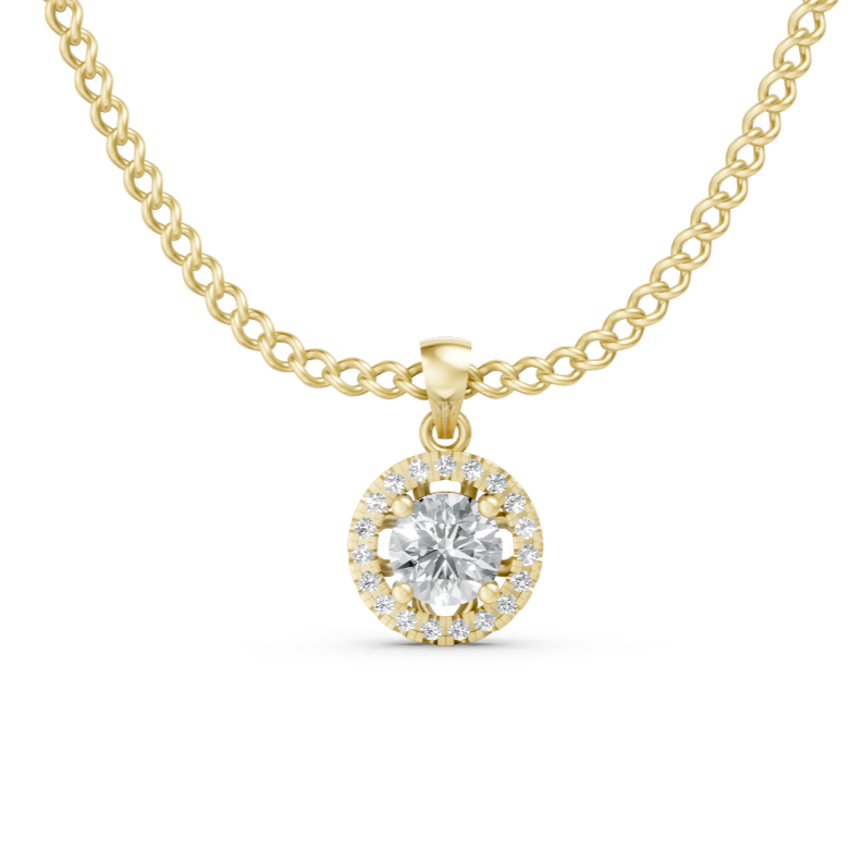 Lab Grown Diamond Round Halo Pendant