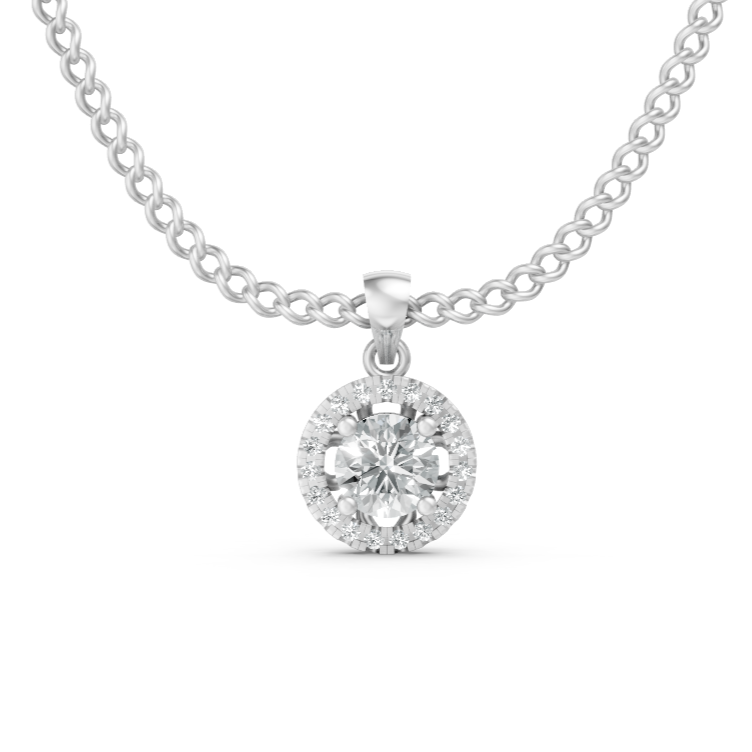 Lab Grown Diamond Round Halo Pendant