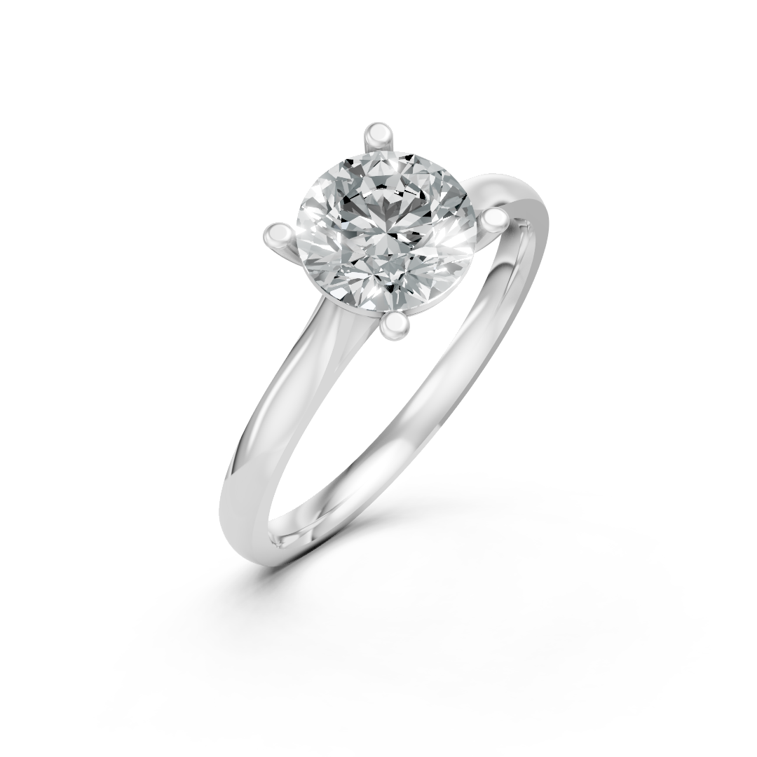 Lab Grown Diamond Round Single Stone Ring