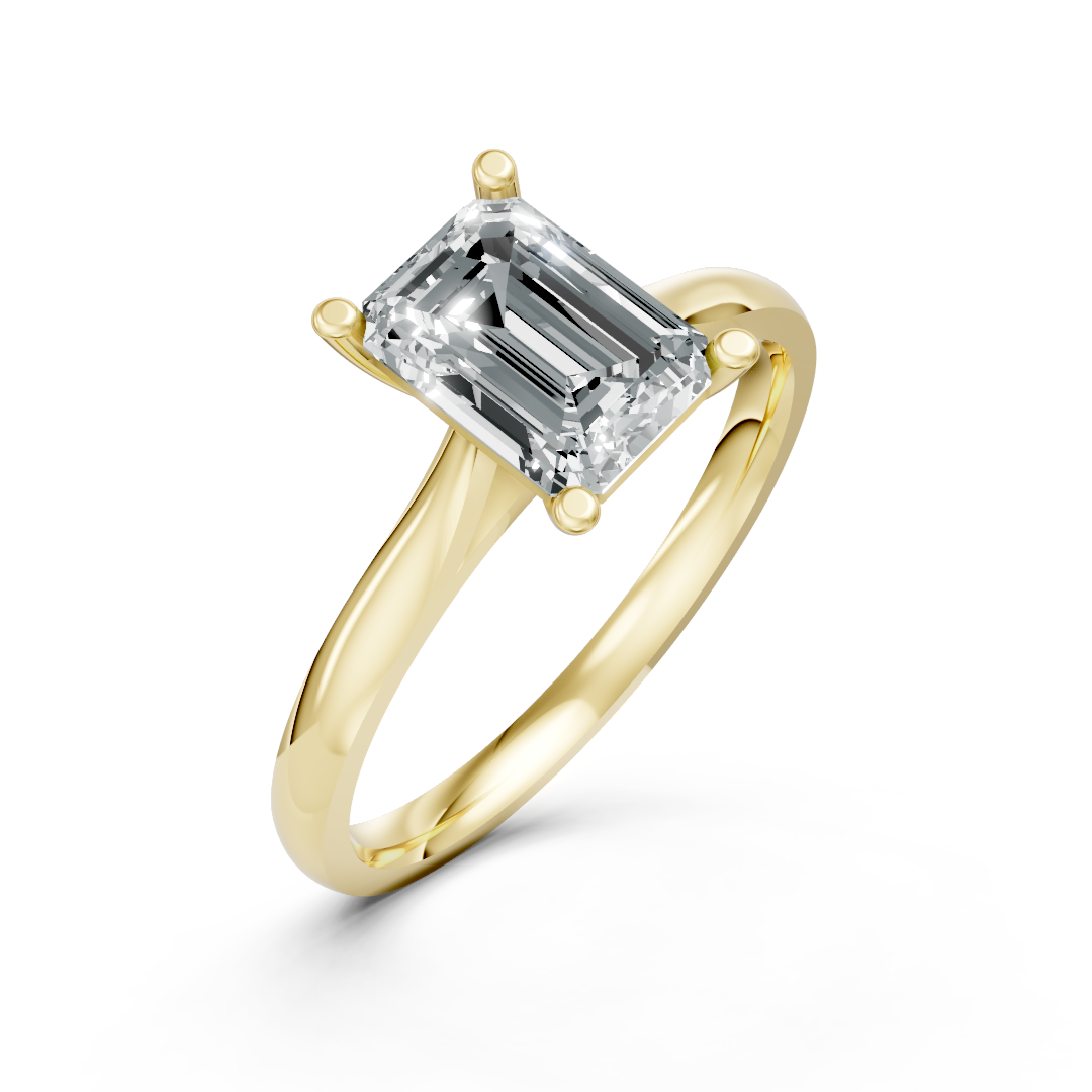 Lab Grown Diamond Emerald Single Stone Ring