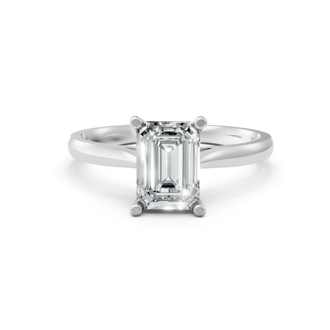 Lab Grown Diamond Emerald Single Stone Ring