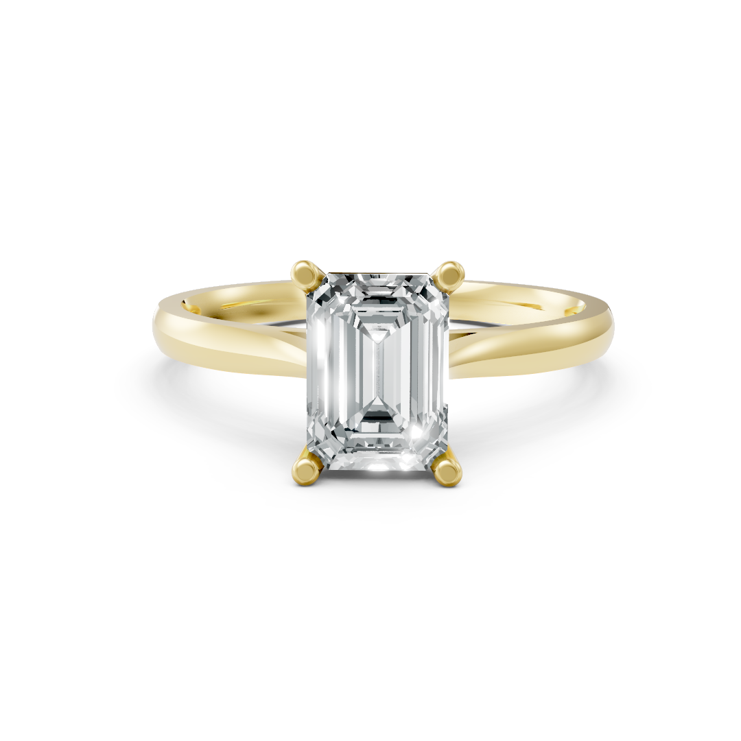 Lab Grown Diamond Emerald Single Stone Ring