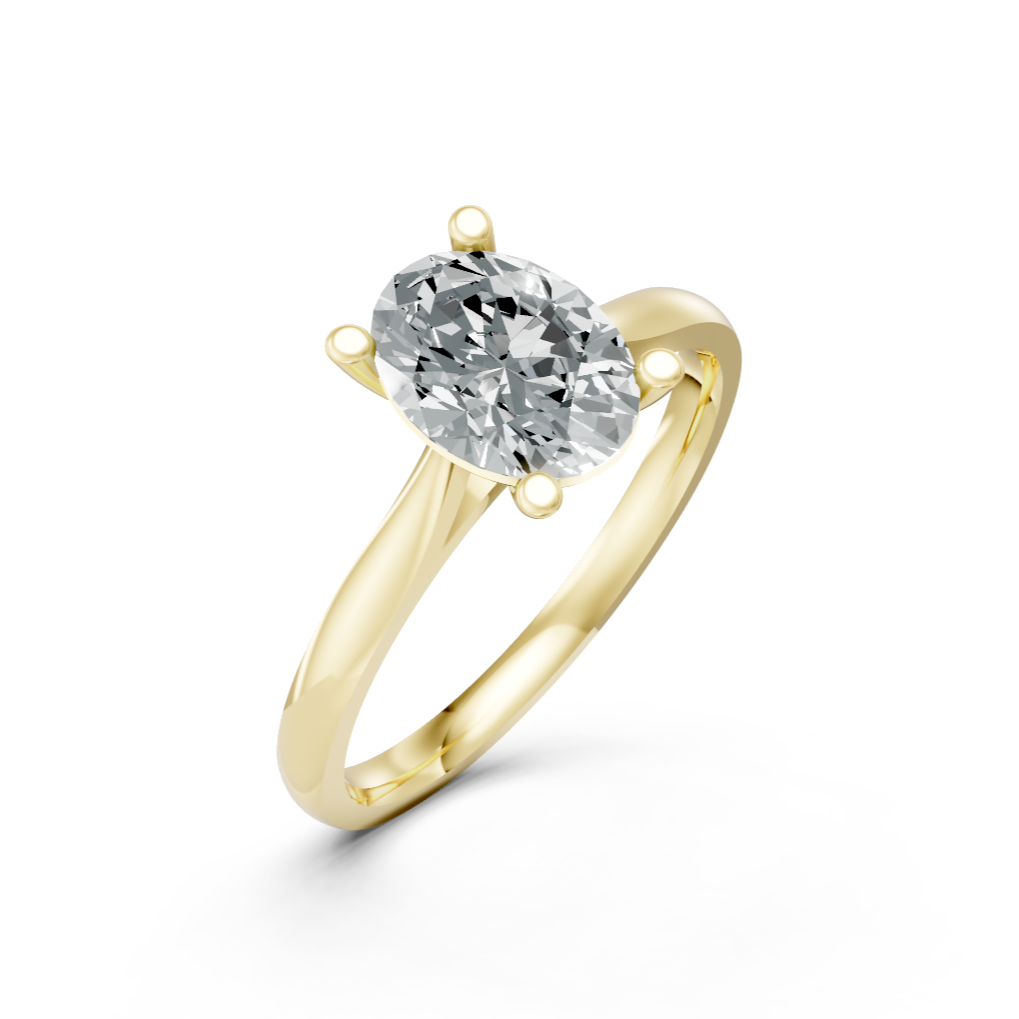 Lab Grown Diamond Oval Single Stone Ring