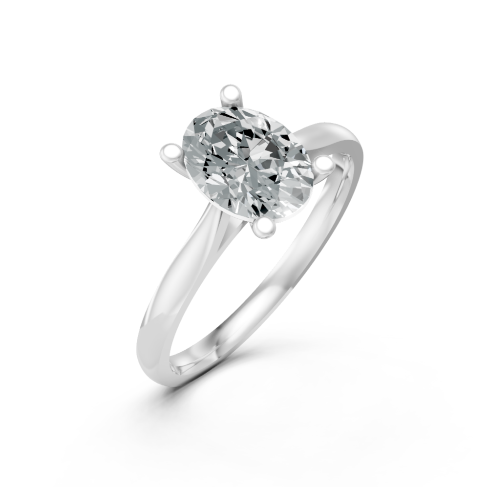 Lab Grown Diamond Oval Single Stone Ring