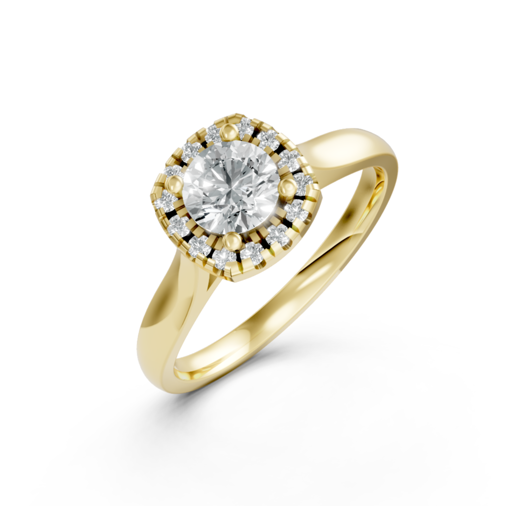 Lab Grown Diamond Round Halo Heart Ring