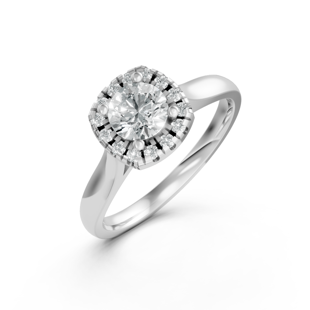 Lab Grown Diamond Round Halo Heart Ring
