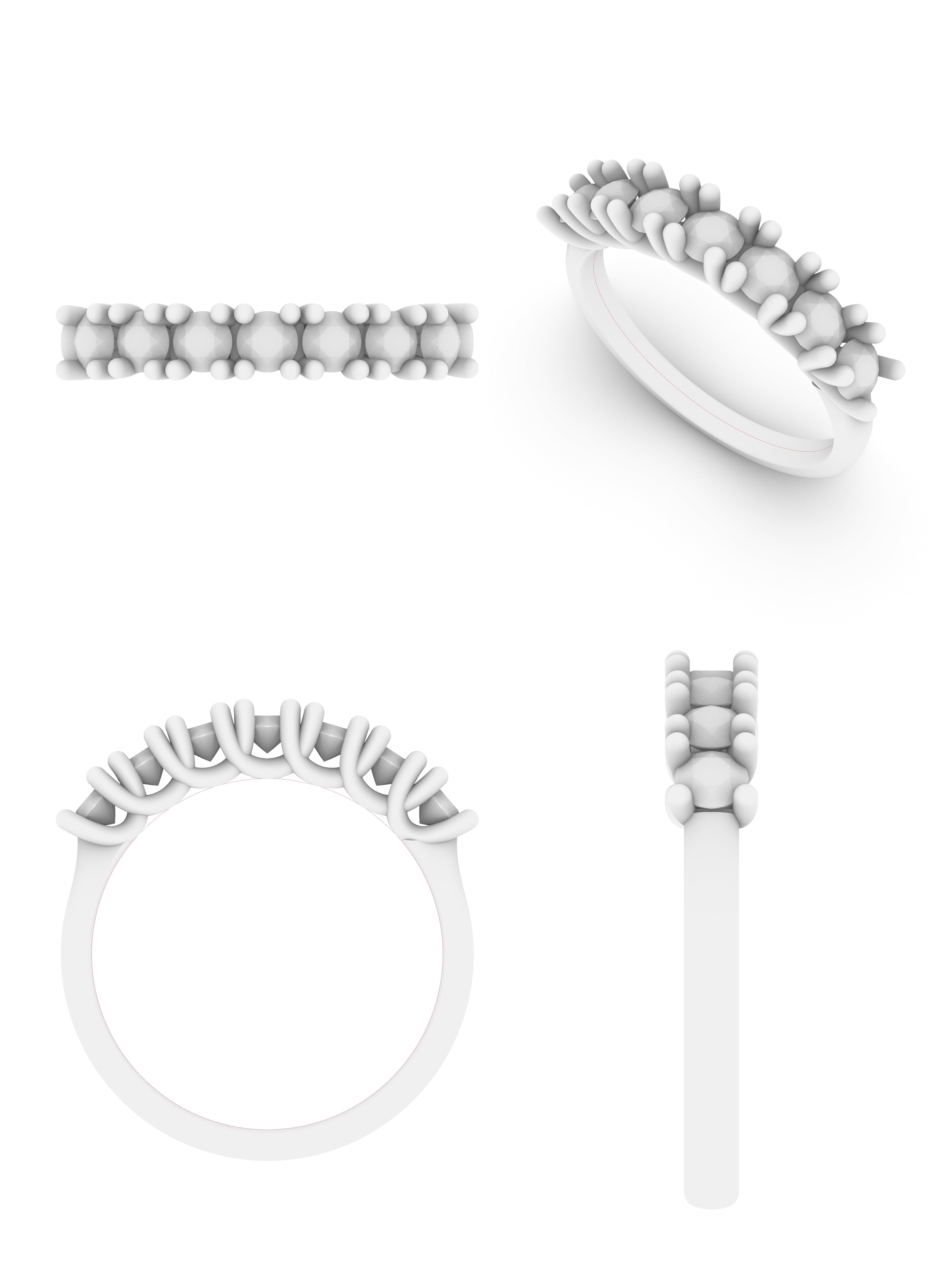 Lab Grown Diamond & Gemstone Seven Stone Eternity Ring