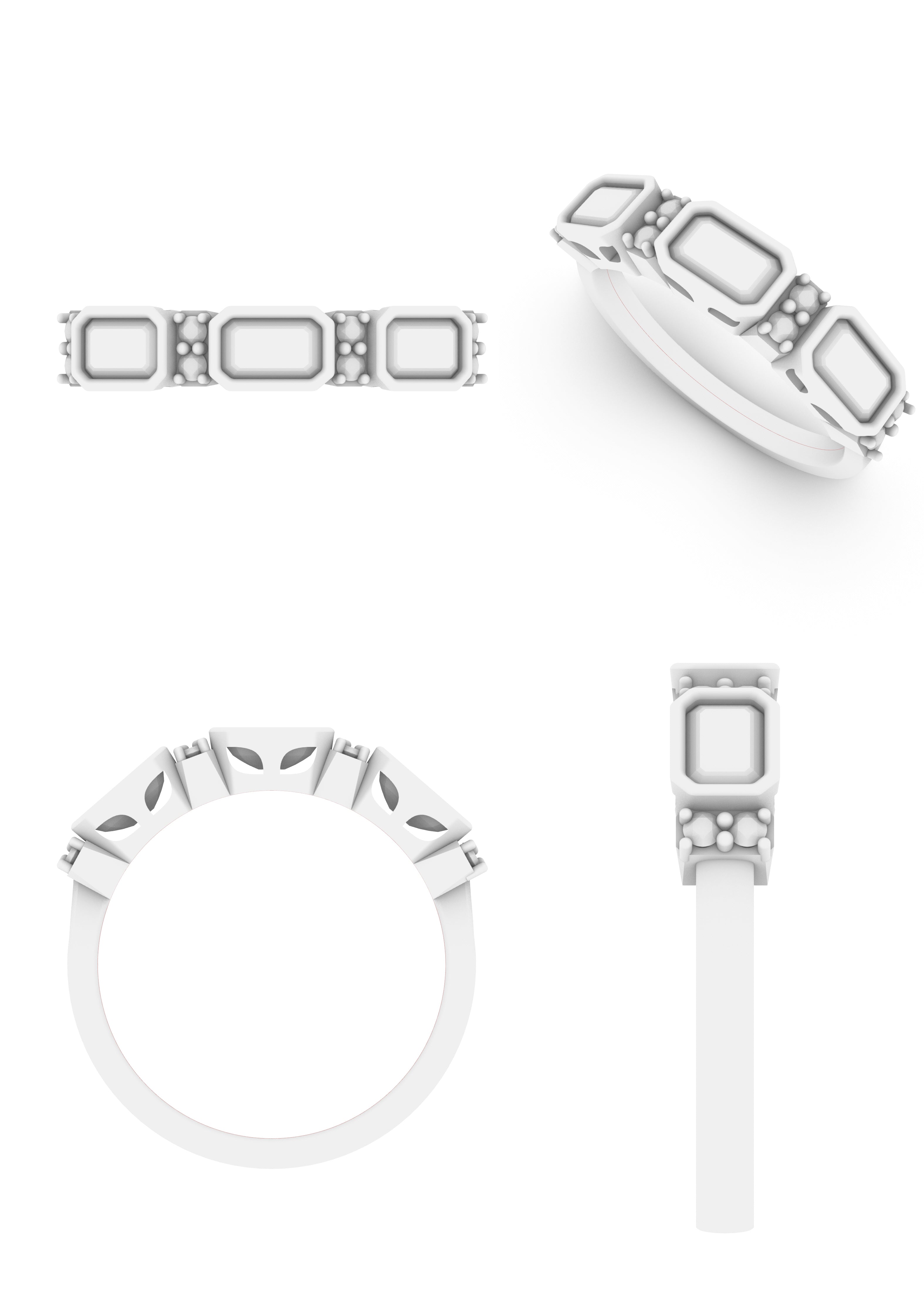 Lab Grown Diamond & Gemstone Eternity Ring