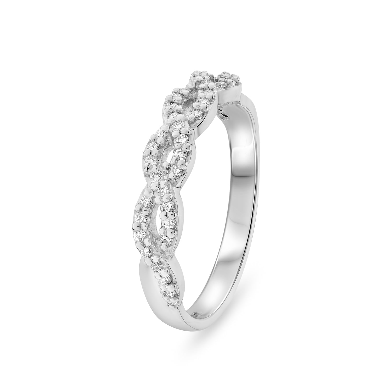 Diamond Twist Wedding Ring. 0.2ct