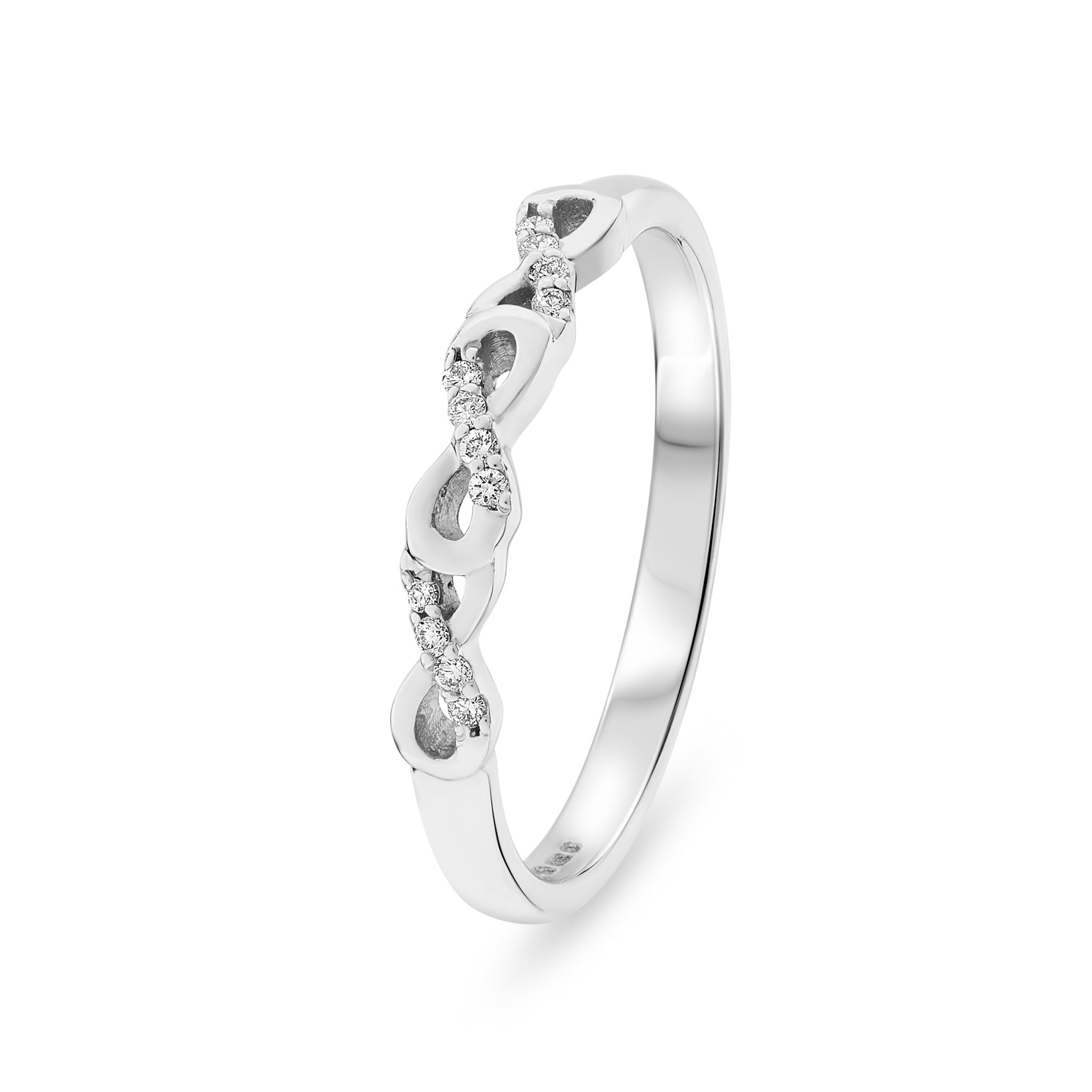Diamond Twist Wedding Ring. 0.09ct