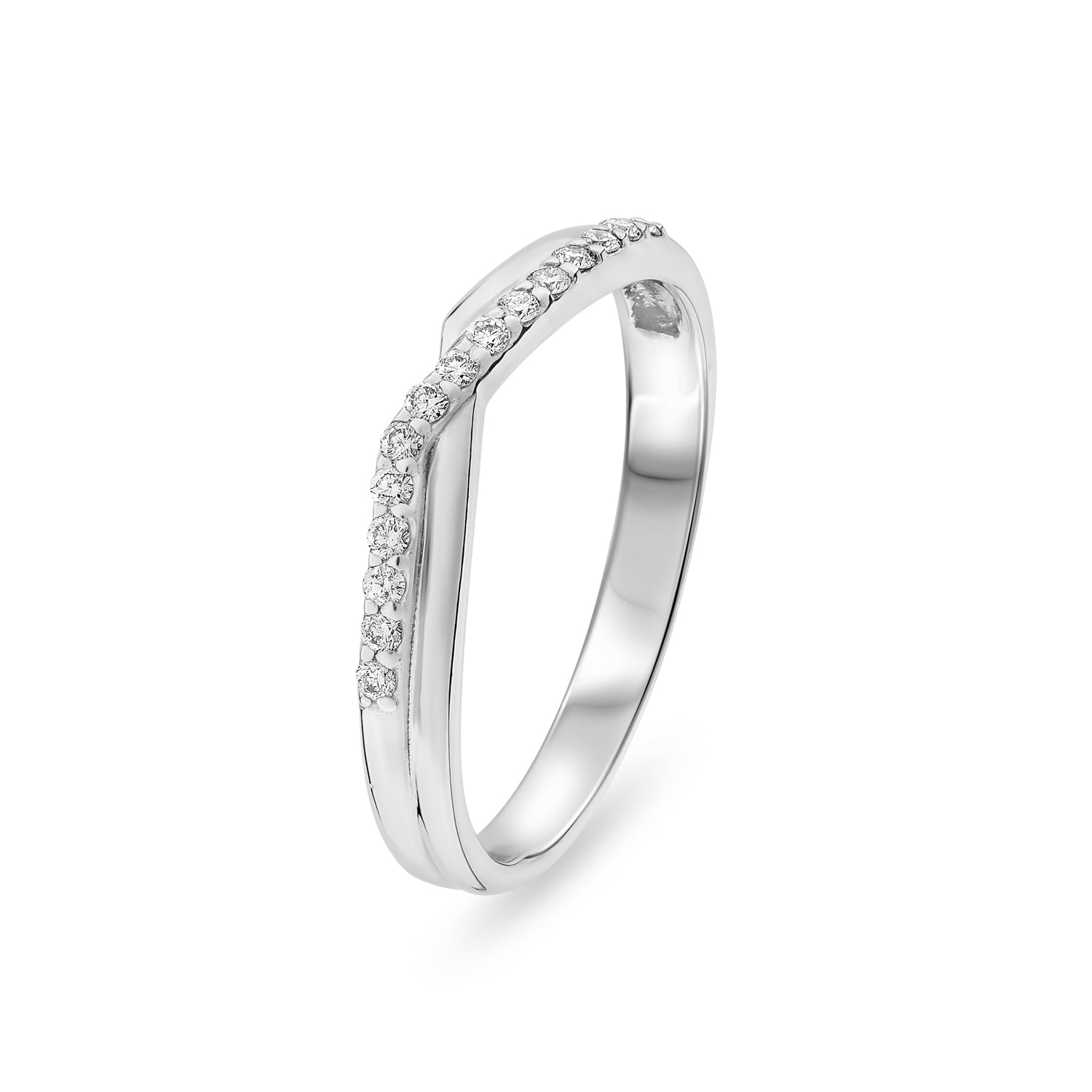 Diamond Shaped Wedding Ring. 0.13ct
