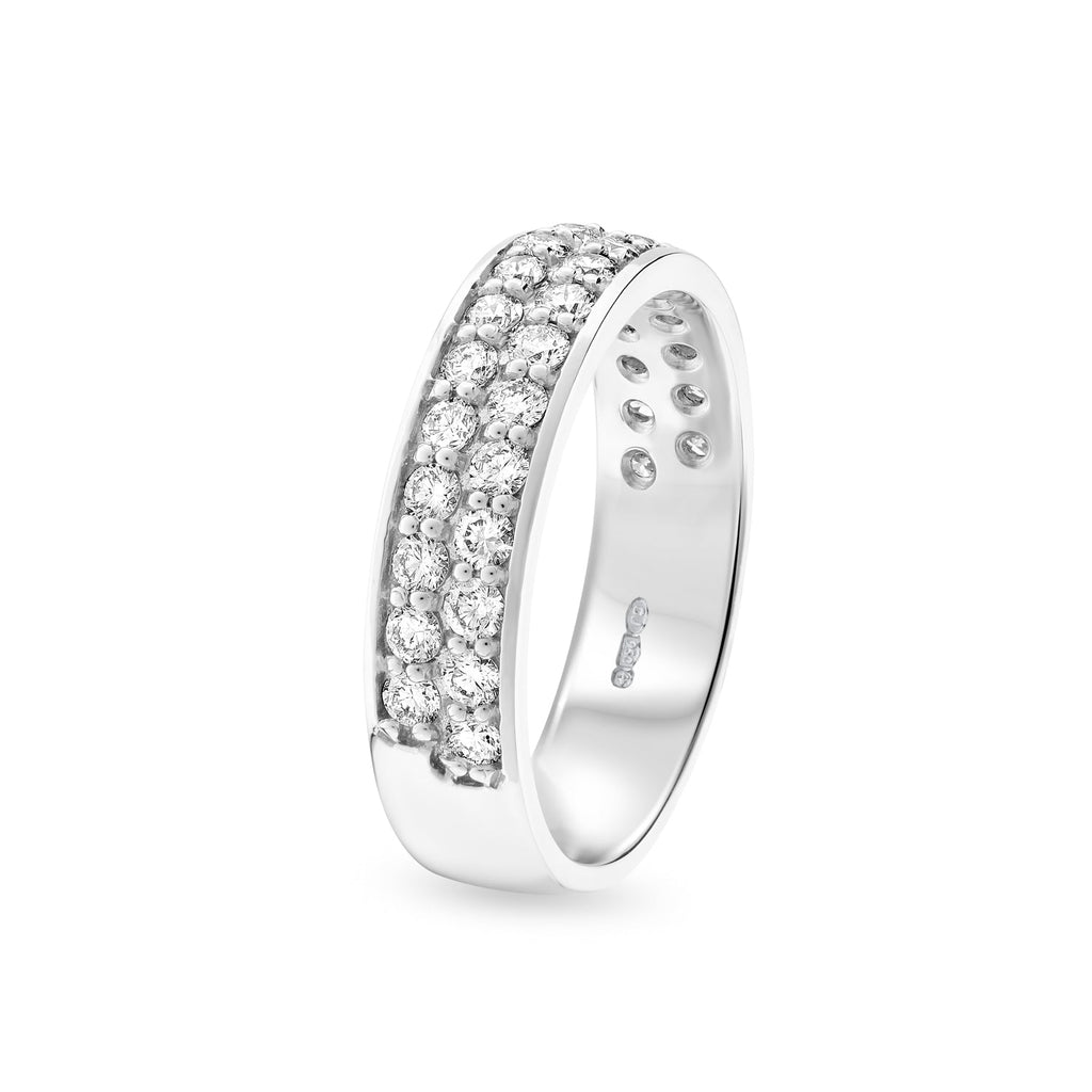Diamond Double Row Eternity Ring. 1.12ct