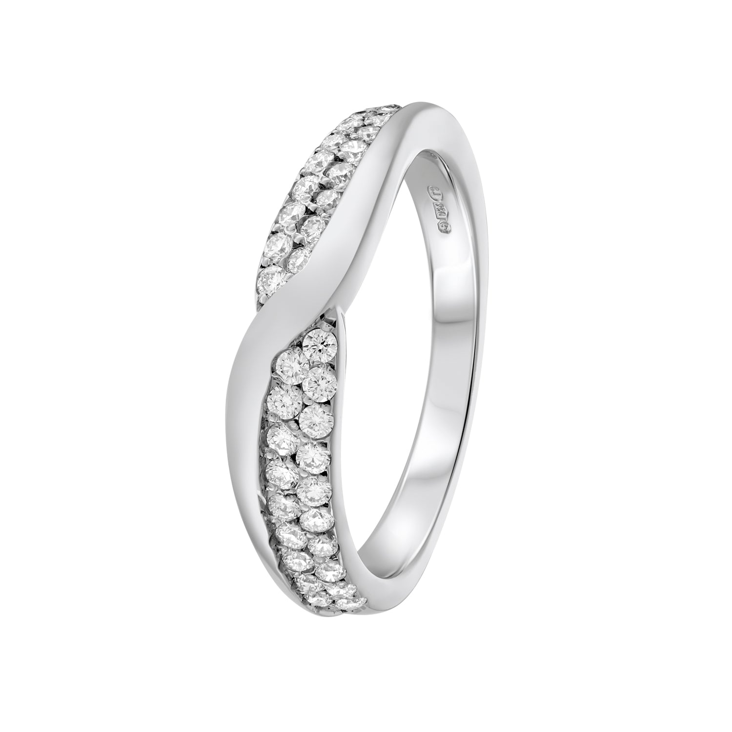 Diamond Double Row Twist Wedding Ring. 0.36ct