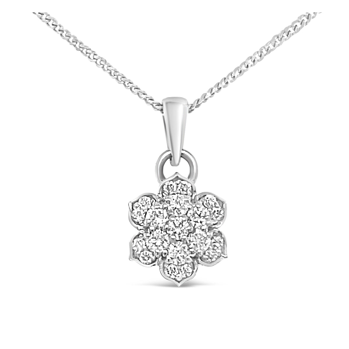 Diamond Set Flower Pendant