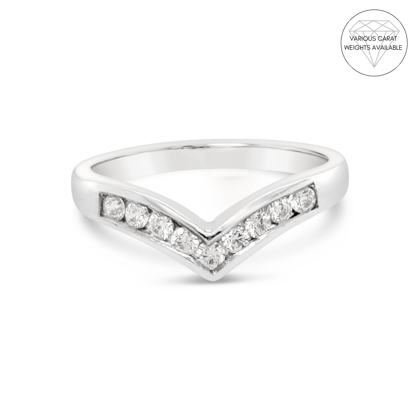 18ct Gold Pavé Diamond Wishbone Wedding or Eternity Ring - Size M – Lilia  Nash Jewellery