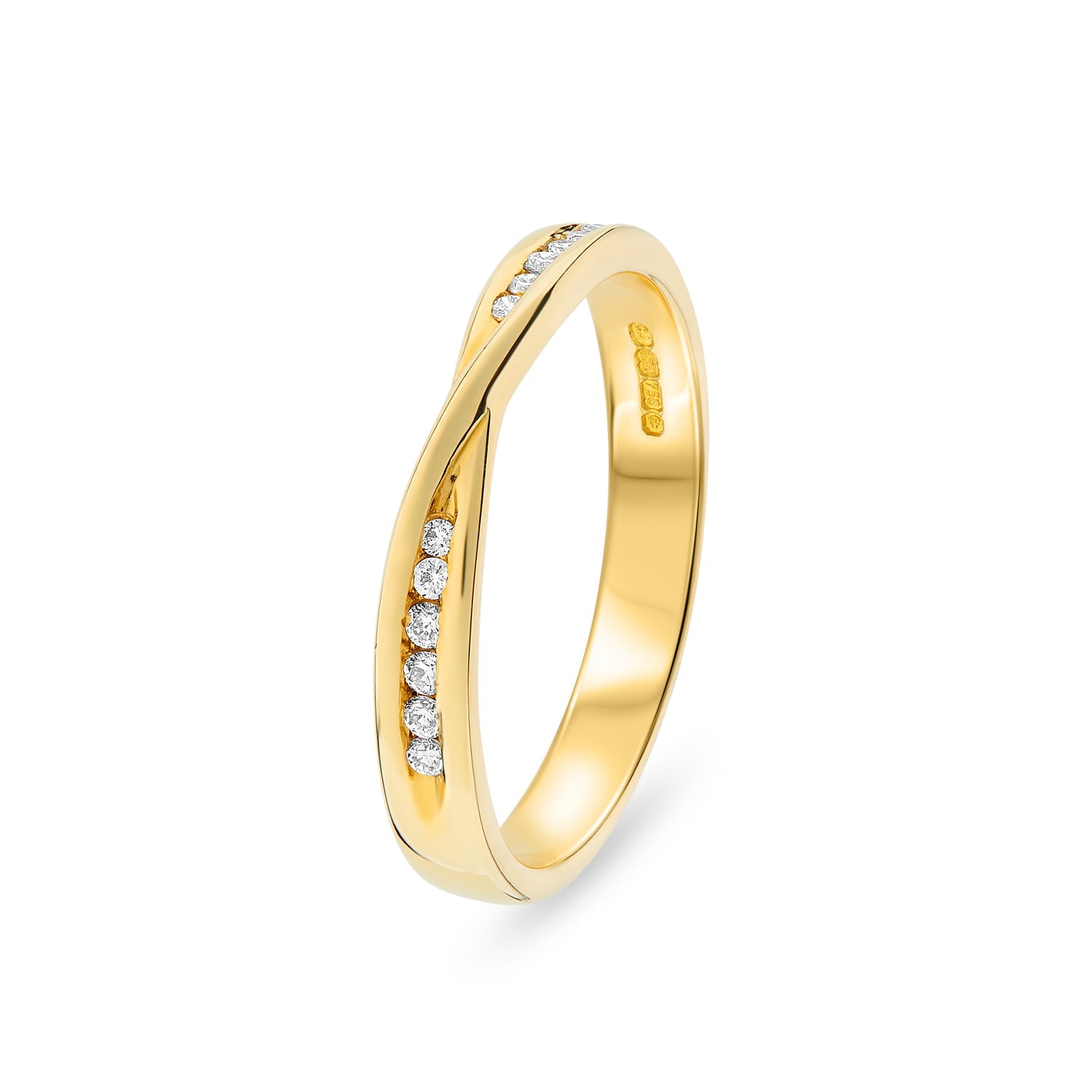 Diamond Twist Wedding Ring. 0.1ct