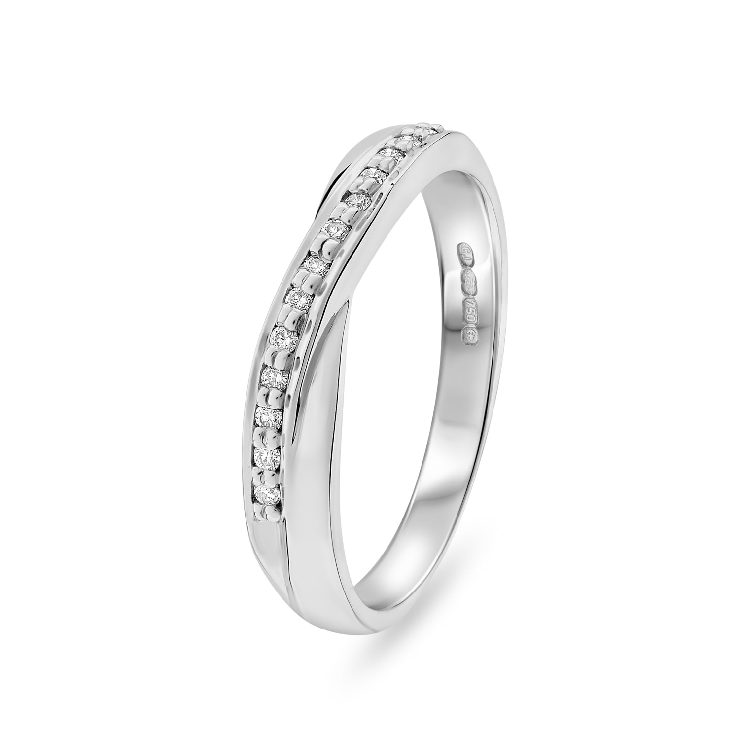 Diamond Cross-Over Wedding Ring. 0.08ct