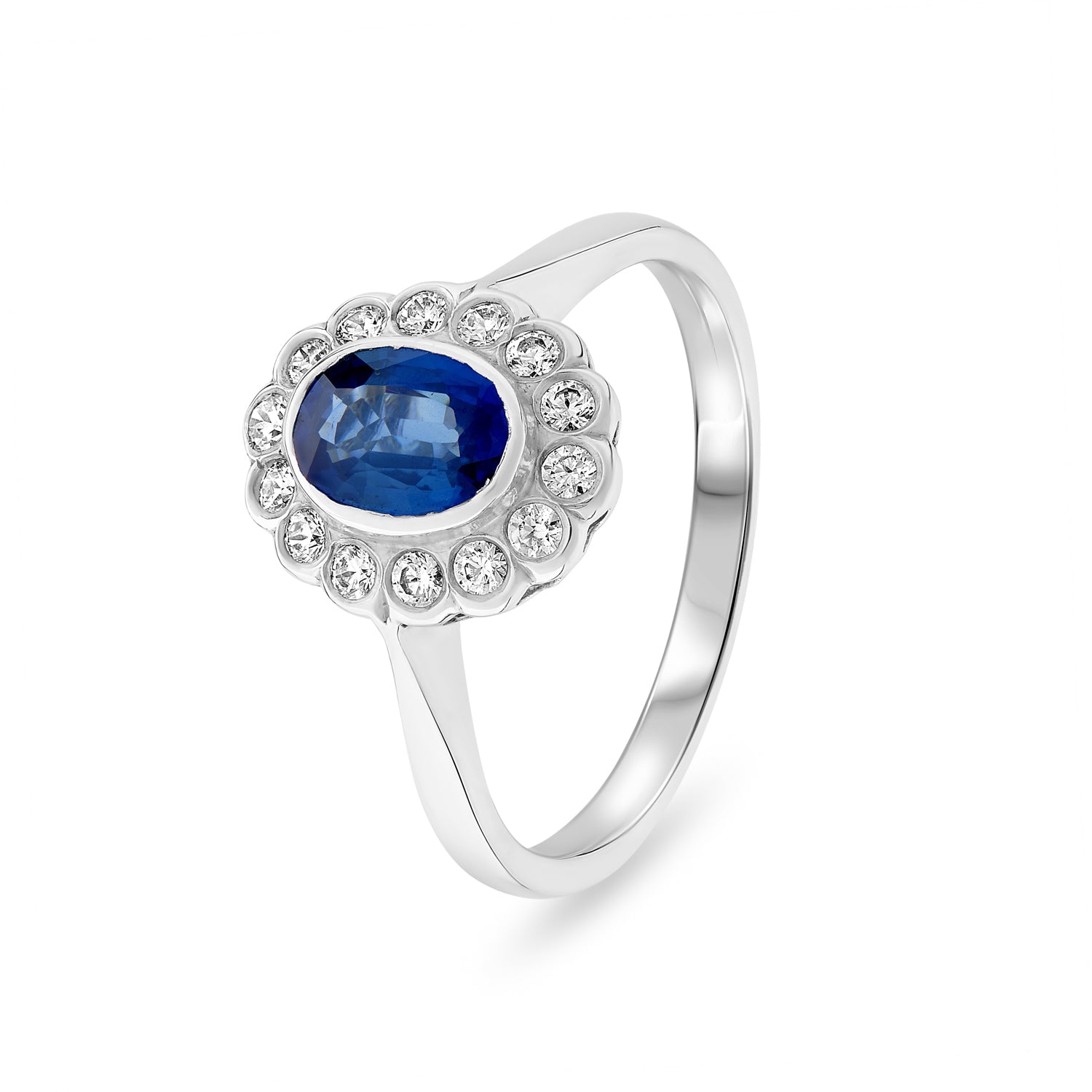 Diamond And Sapphire Cluster Ring. 0.25ct