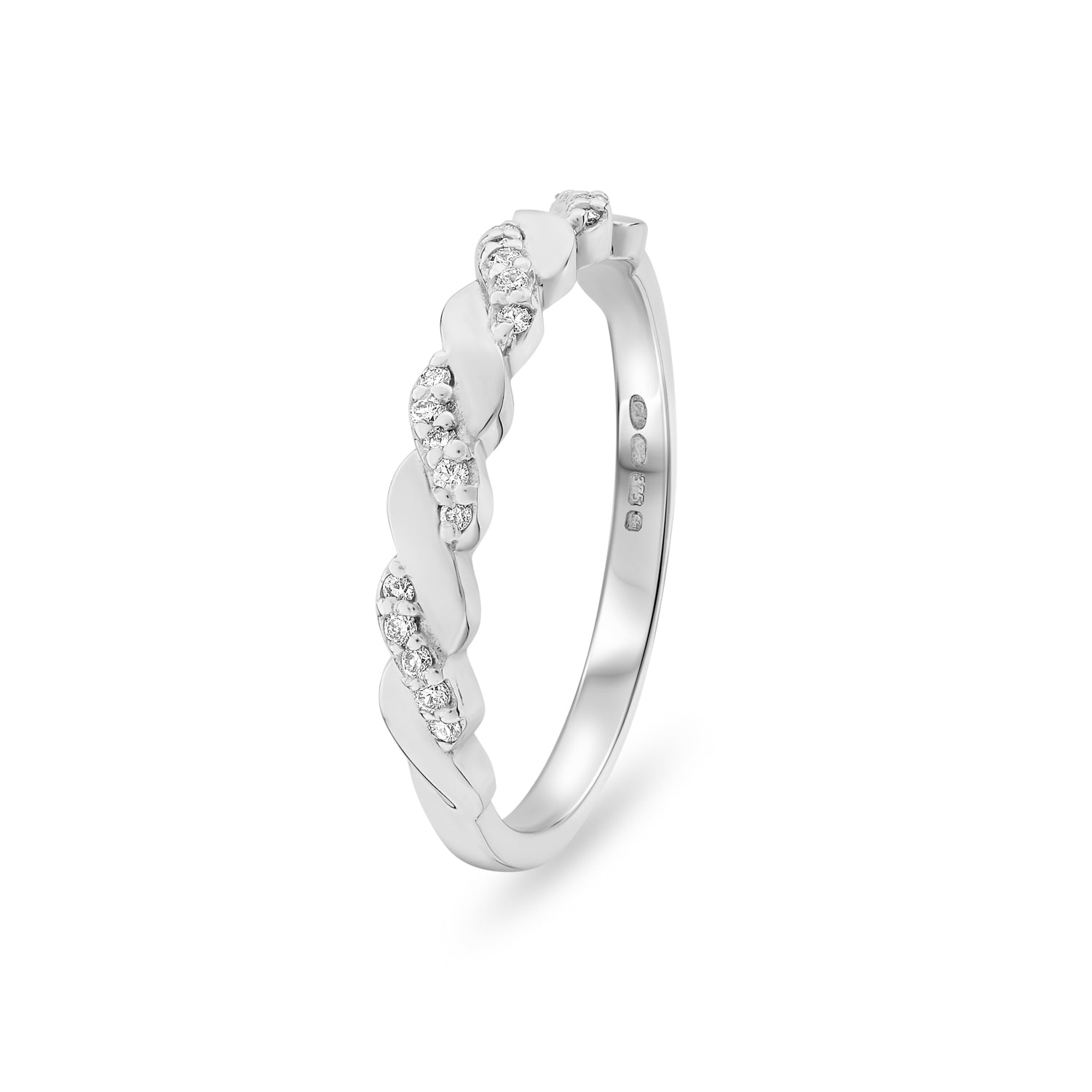 Diamond Twist Wedding Ring. 0.11ct